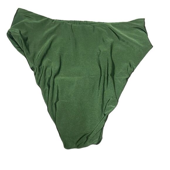 Good American 2 US Medium Good Waist Bikini Bottoms Olive Green NWT Cheeky - Picture 2 of 5